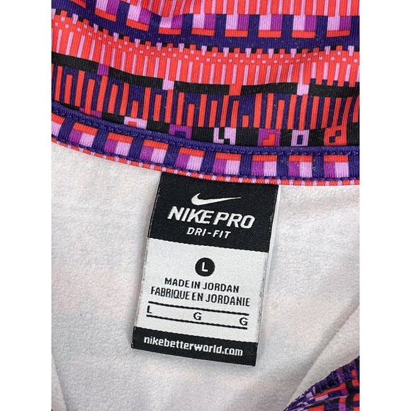 NIKE PRO Half Zip Womens Pull OverDri-Fit Geometric Sweatshirt Size LG Colorful - Picture 4 of 8